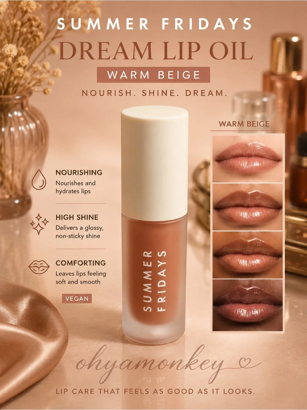 Summer Fridays Dream Lip Oil — Warm Beige 5ml